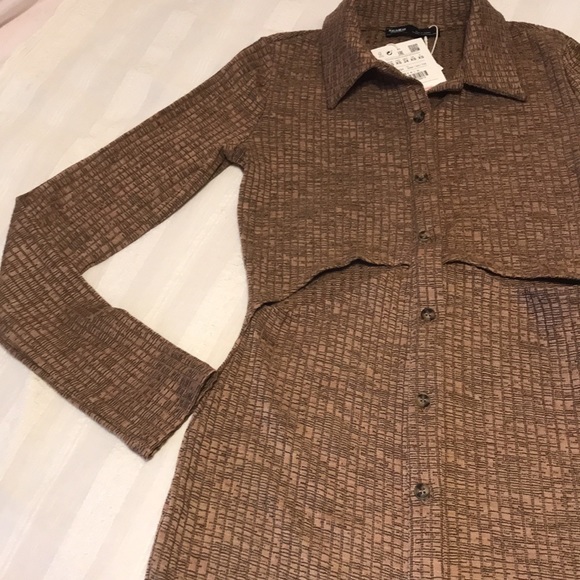 Ladies Pull & Bear “Updated Garments” Brown Dress - Picture 9 of 10